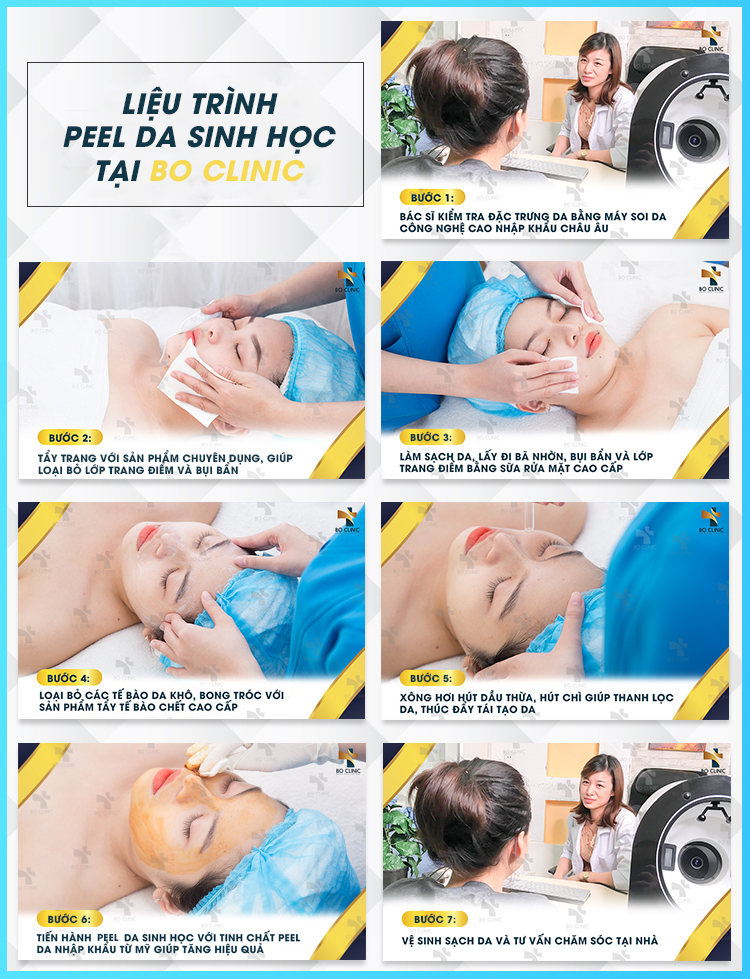 Peel da sinh học tại Bo Clinic với mỹ phẩm độc quyền, an toàn cho da